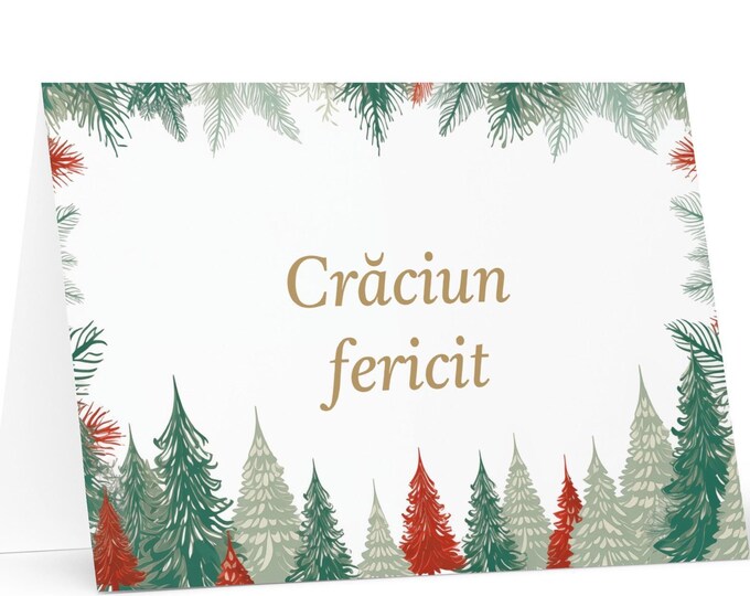 Romanian Christmas card - Romania Holiday Greeting Tree Celebration Gift Merry Festive Heritage Nativity Bethlehem Christian Catholic