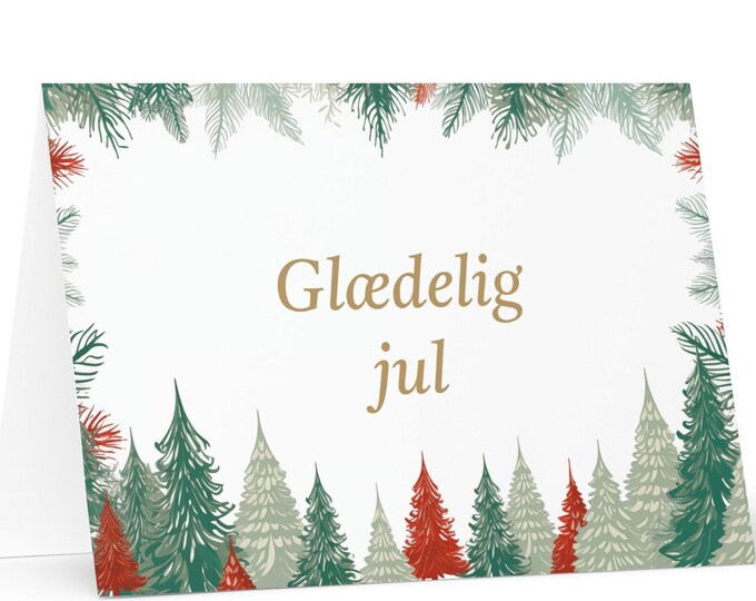 Danish Christmas card - Denmark Holiday Greeting Tree Celebration Gift Merry Festive Heritage Nativity Bethlehem Christian Catholic Orthodox