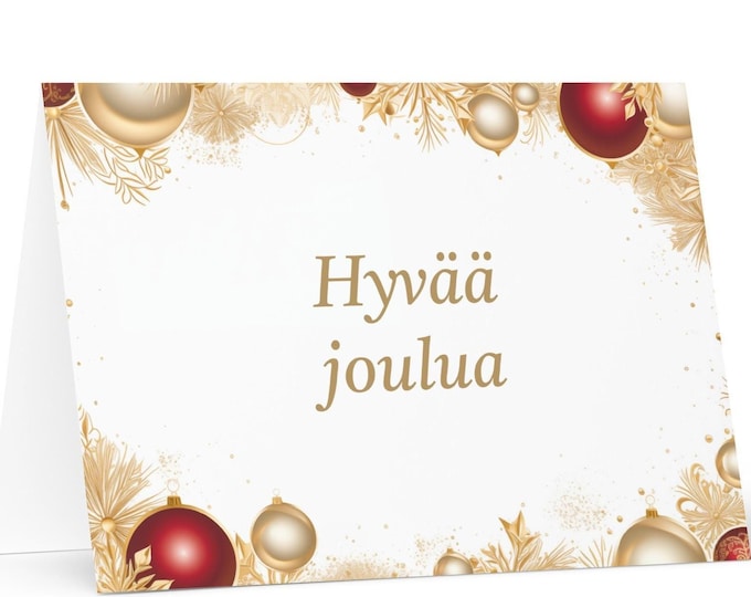 Finnish Christmas card - Finland Holiday Greeting Tree Celebration Gift Merry Festive Heritage Nativity Bethlehem Christian Catholic