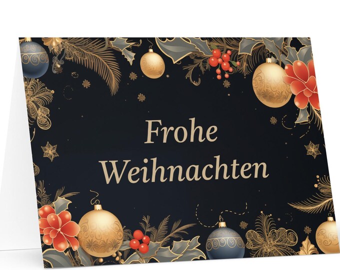 German Christmas card - Germany Holiday Greeting Tree Celebration Gift Merry Festive Heritage Nativity Bethlehem Christian Catholic