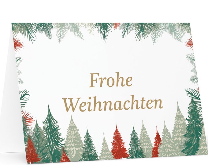 German Christmas card - Germany Holiday Greeting Tree Celebration Gift Merry Festive Heritage Nativity Bethlehem Christian Catholic
