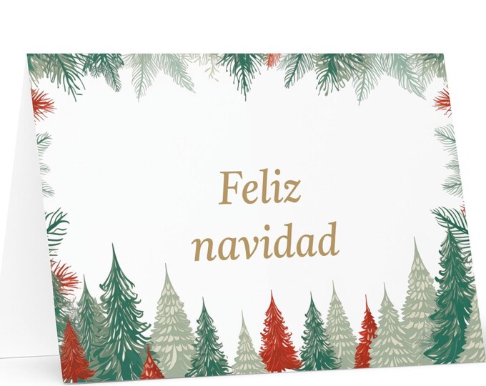 Spanish Christmas card - Spain Holiday Greeting Tree Celebration Gift Merry Festive Heritage Nativity Bethlehem Christian Catholic