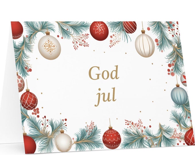 Swedish Christmas card - Sweden Holiday Greeting Tree Celebration Gift Merry Festive Heritage Nativity Bethlehem Christian Catholic