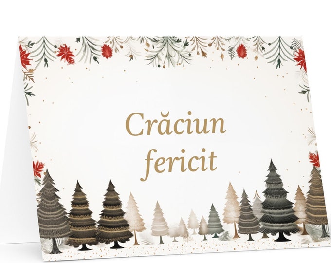 Romanian Christmas card - Romania Holiday Greeting Tree Celebration Gift Merry Festive Heritage Nativity Bethlehem Christian Catholic