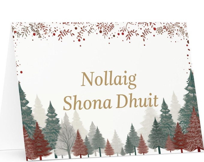 Irish Christmas card - Ireland Holiday Greeting Tree Celebration Gift Merry Festive Heritage Nativity Bethlehem Christian Catholic