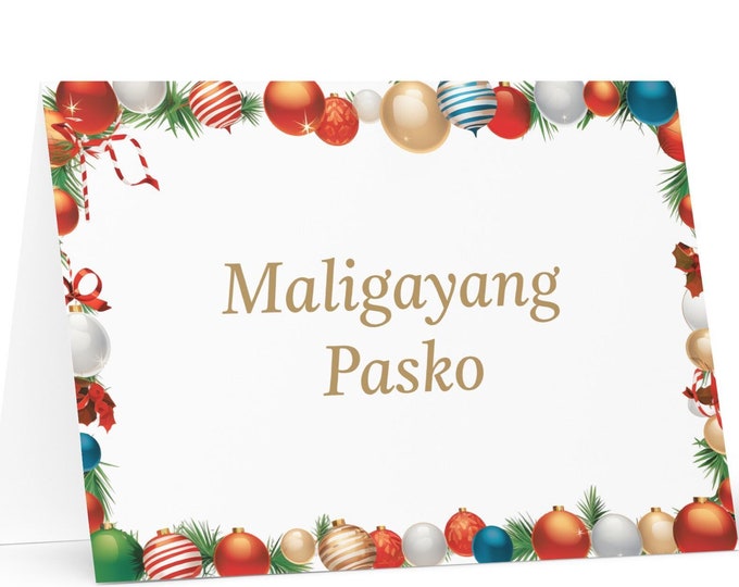 Filipino Christmas card - Philippines Holiday Greeting Tree Celebration Gift Merry Festive Heritage Nativity Bethlehem Christian Catholic