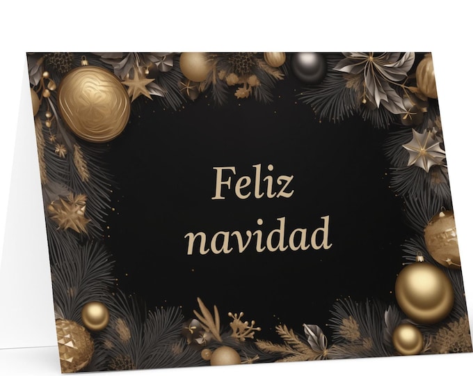 Spanish Christmas card - Spain Holiday Greeting Tree Celebration Gift Merry Festive Heritage Nativity Bethlehem Christian Catholic