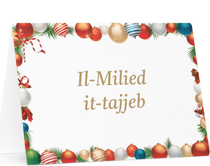Maltese Christmas card - Malta Holiday Greeting Tree Celebration Gift Merry Festive Heritage Nativity Bethlehem Christian Catholic