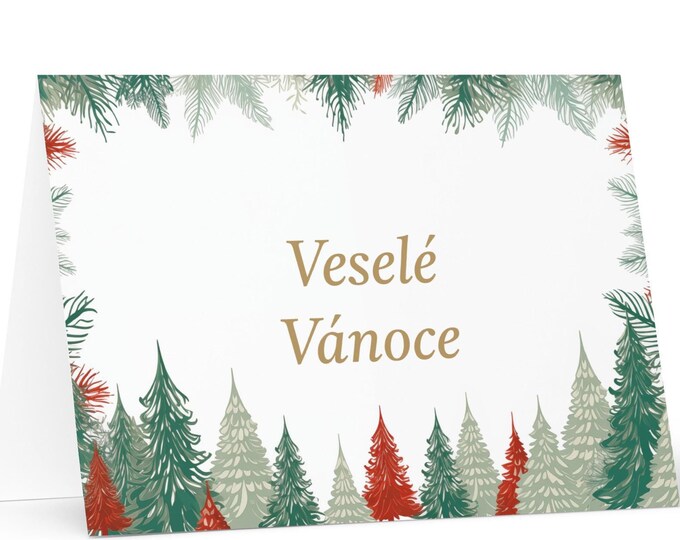 Czech Christmas card - Czechia Holiday Greeting Tree Celebration Gift Merry Festive Heritage Nativity Bethlehem Christian Catholic