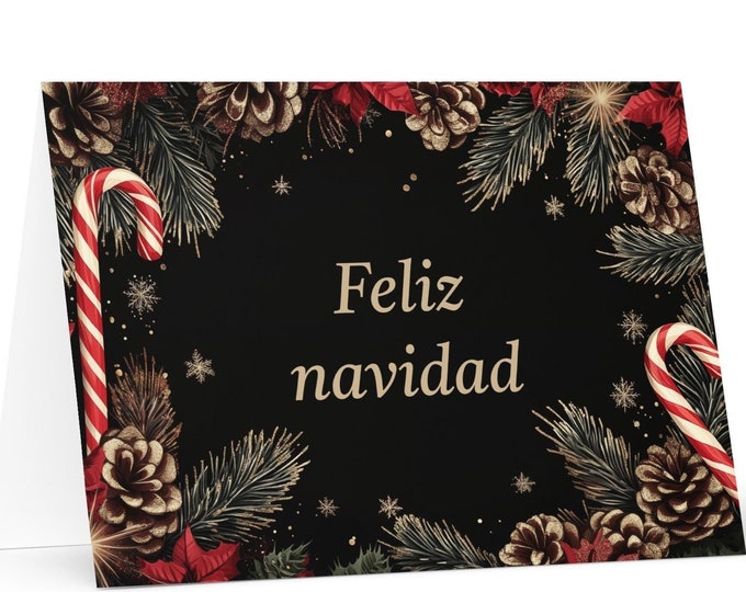 Spanish Christmas card - Spain Holiday Greeting Tree Celebration Gift Merry Festive Heritage Nativity Bethlehem Christian Catholic
