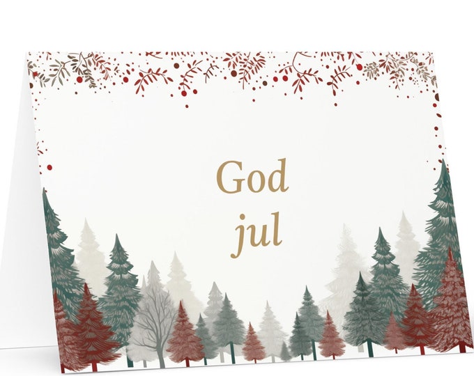 Swedish Christmas card - Sweden Holiday Greeting Tree Celebration Gift Merry Festive Heritage Nativity Bethlehem Christian Catholic