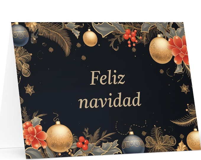 Spanish Christmas card - Spain Holiday Greeting Tree Celebration Gift Merry Festive Heritage Nativity Bethlehem Christian Catholic