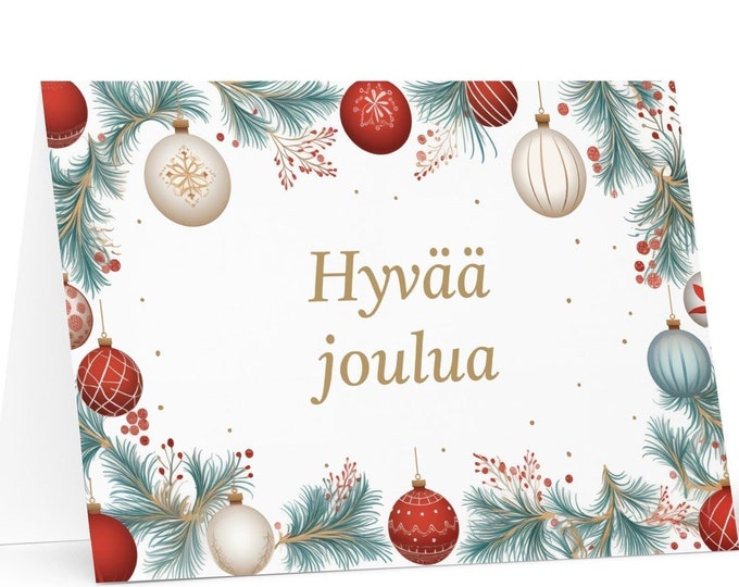 Finnish Christmas card - Finland Holiday Greeting Tree Celebration Gift Merry Festive Heritage Nativity Bethlehem Christian Catholic