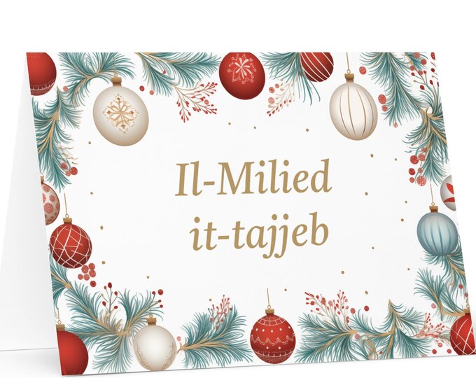 Maltese Christmas card - Malta Holiday Greeting Tree Celebration Gift Merry Festive Heritage Nativity Bethlehem Christian Catholic