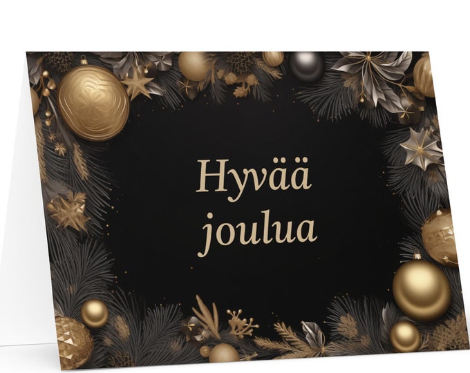 Finnish Christmas card - Finland Holiday Greeting Tree Celebration Gift Merry Festive Heritage Nativity Bethlehem Christian Catholic
