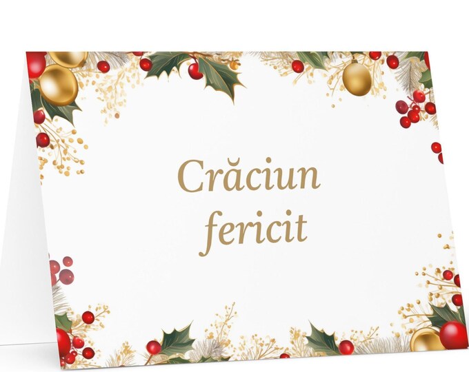 Romanian Christmas card - Romania Holiday Greeting Tree Celebration Gift Merry Festive Heritage Nativity Bethlehem Christian Catholic