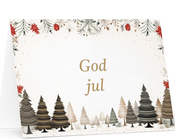 Swedish Christmas card - Sweden Holiday Greeting Tree Celebration Gift Merry Festive Heritage Nativity Bethlehem Christian Catholic