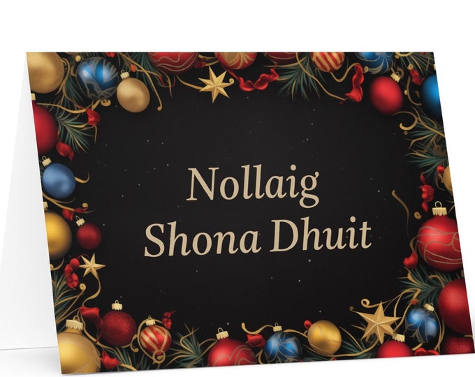 Irish Christmas card - Ireland Holiday Greeting Tree Celebration Gift Merry Festive Heritage Nativity Bethlehem Christian Catholic