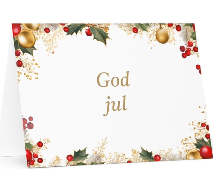 Norwegian Christmas card - Norway Holiday Greeting Tree Celebration Gift Merry Festive Heritage Nativity Bethlehem Christian Catholic
