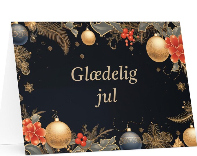 Danish Christmas card - Denmark Holiday Greeting Tree Celebration Gift Merry Festive Heritage Nativity Bethlehem Christian Catholic Orthodox