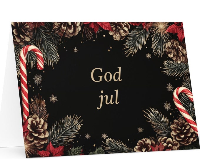 Swedish Christmas card - Sweden Holiday Greeting Tree Celebration Gift Merry Festive Heritage Nativity Bethlehem Christian Catholic