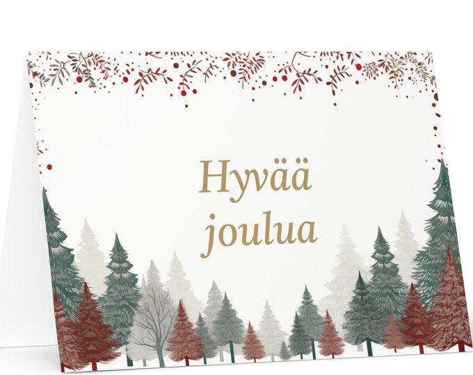 Finnish Christmas card - Finland Holiday Greeting Tree Celebration Gift Merry Festive Heritage Nativity Bethlehem Christian Catholic