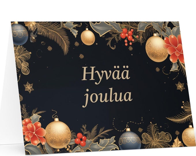 Finnish Christmas card - Finland Holiday Greeting Tree Celebration Gift Merry Festive Heritage Nativity Bethlehem Christian Catholic