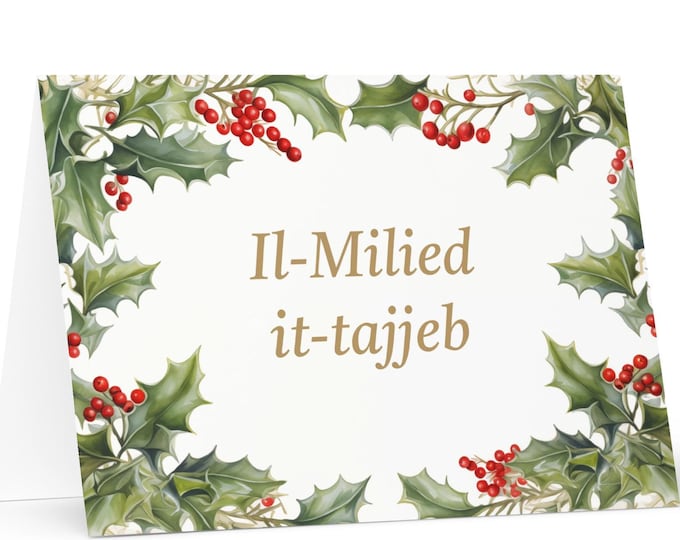 Maltese Christmas card - Malta Holiday Greeting Tree Celebration Gift Merry Festive Heritage Nativity Bethlehem Christian Catholic