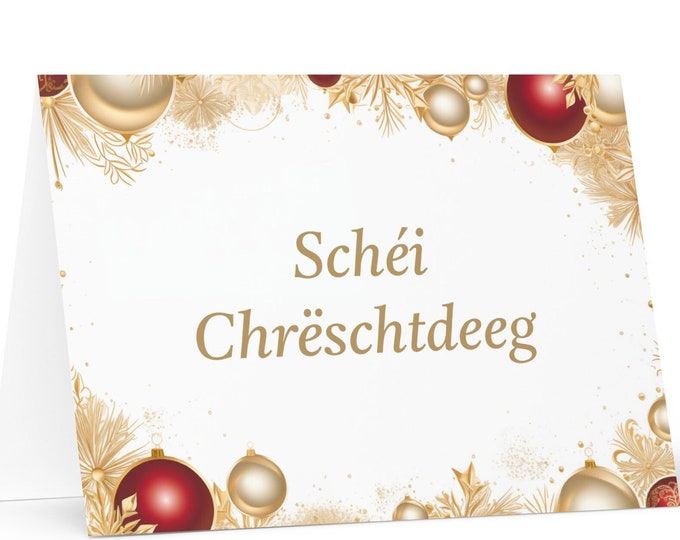 Luxembourgish Christmas card - Holiday Greeting Tree Celebration Gift Merry Festive Heritage Nativity Bethlehem Christian Catholic