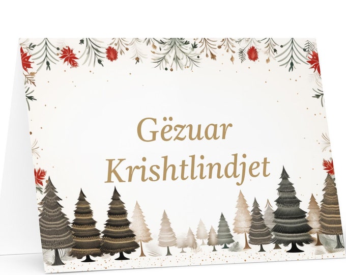 Albanian Christmas card - Albania Holiday Greeting Tree Celebration Gift Merry Festive Heritage Nativity Bethlehem Christian Catholic