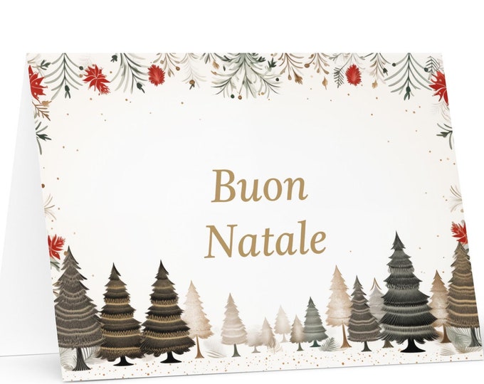 Italian Christmas card - Italy Holiday Greeting Tree Celebration Gift Merry Festive Heritage Nativity Bethlehem Christian Catholic