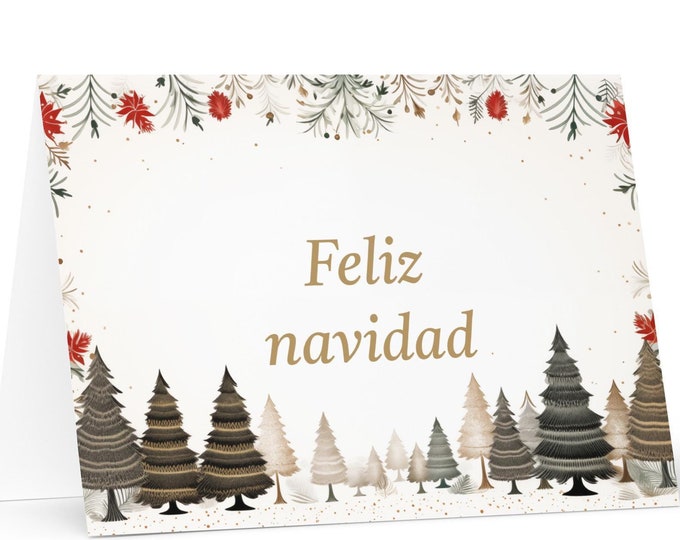 Spanish Christmas card - Spain Holiday Greeting Tree Celebration Gift Merry Festive Heritage Nativity Bethlehem Christian Catholic