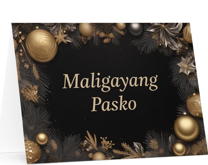 Filipino Christmas card - Philippines Holiday Greeting Tree Celebration Gift Merry Festive Heritage Nativity Bethlehem Christian Catholic