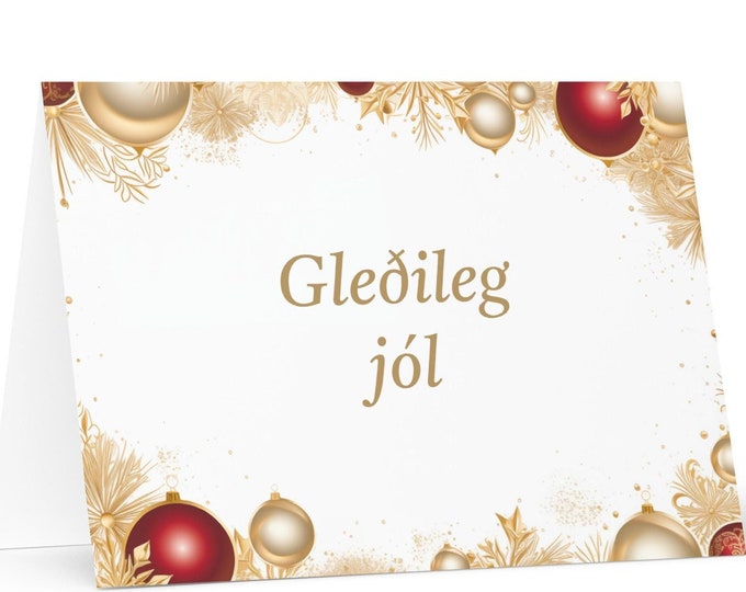 Icelandic Christmas card - Iceland Holiday Greeting Tree Celebration Gift Merry Festive Heritage Nativity Bethlehem Christian Catholic