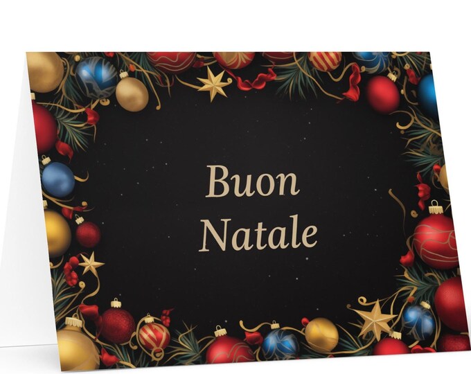 Italian Christmas card - Italy Holiday Greeting Tree Celebration Gift Merry Festive Heritage Nativity Bethlehem Christian Catholic