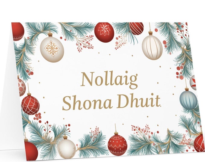 Irish Christmas card - Ireland Holiday Greeting Tree Celebration Gift Merry Festive Heritage Nativity Bethlehem Christian Catholic