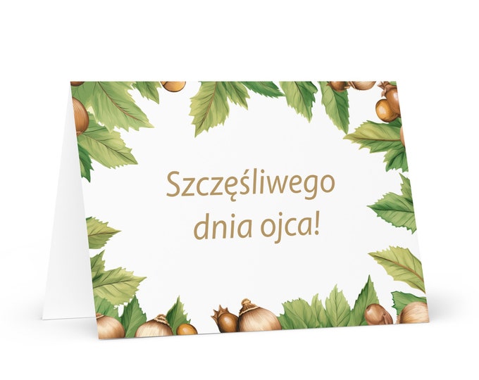 Polish Father's Day card - Poland greeting with colorful trees plants gift for him spouse husband dad father grandfather love daddy fathers