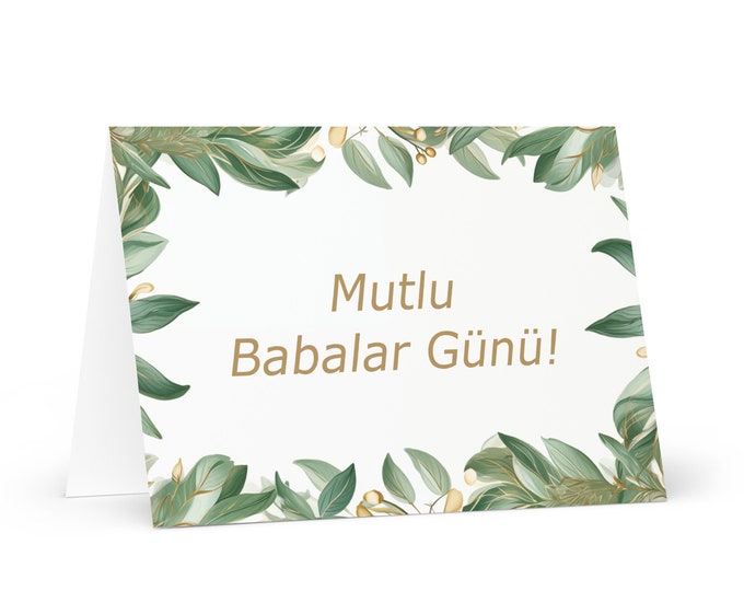 Turkish Father's Day card - Turkey greeting with colorful trees plants gift for him spouse husband dad father grandfather daddy fathers