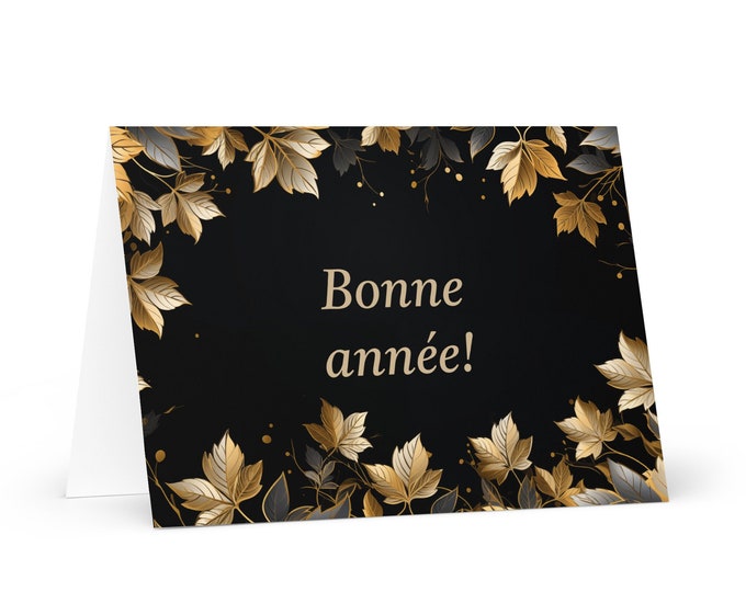 French / Canadian New Year card - Canada Holiday Greeting Garden Flowers Celebration Happy Festive Heritage Family Friends 2025 Cheers