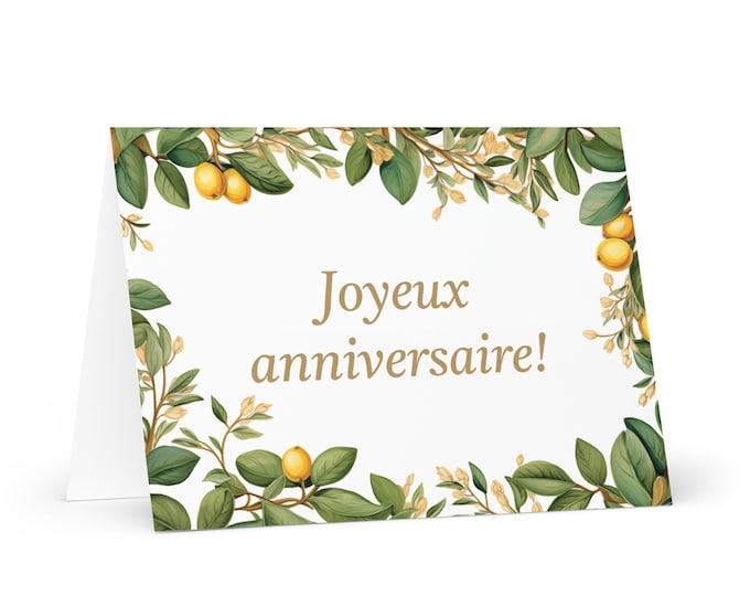 French / Burkinabe Birthday card Botanical - Burkina Faso greeting festive wish trees plants gift happy for loved one friend him her mother