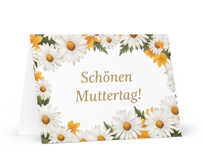 German Mother's Day card - Germany greeting with colorful flowers floral gift for her spouse wife mom mother grandmother love heritage