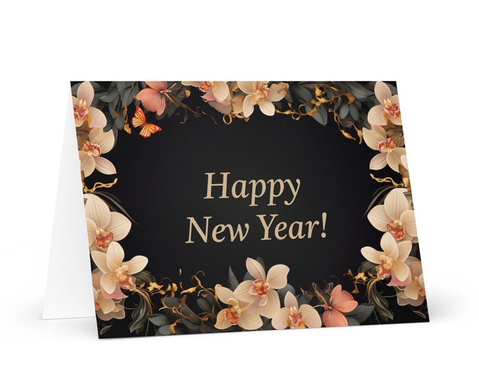 English / Belizean New Year card - Belize Holiday Greeting Garden Flowers Celebration Happy Festive Heritage Family Friends 2025 Holiday