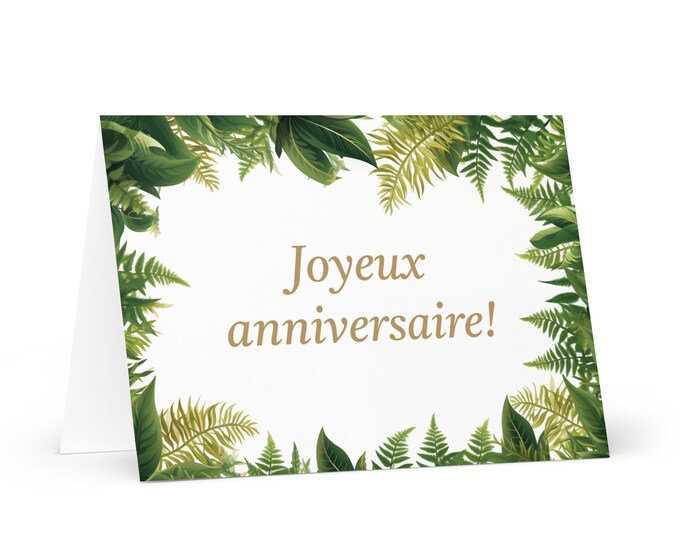 French / Chadian Birthday card Botanical - Chad greeting festive wish trees plants gift happy for loved one friend him her mother