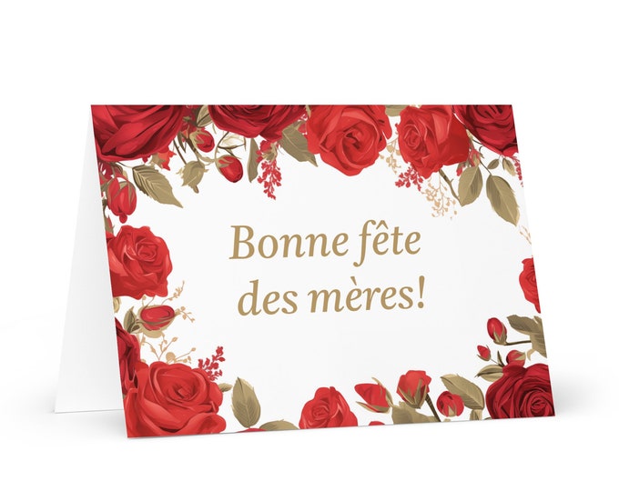 French / Burkinabe Mother's Day card - Burkina Faso greeting with flowers floral gift for her spouse wife mom grandmother love mommy