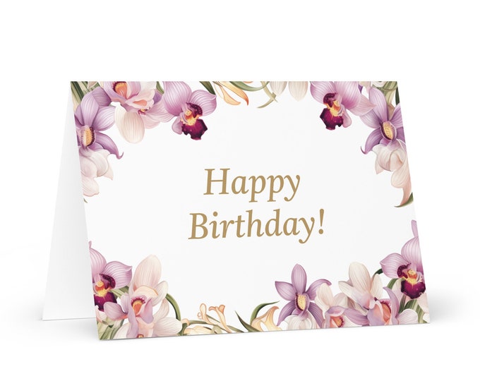 English / Belizean Birthday card Flowers - Belize greeting festive wish colorful floral gift happy for loved one friend him her mom mother