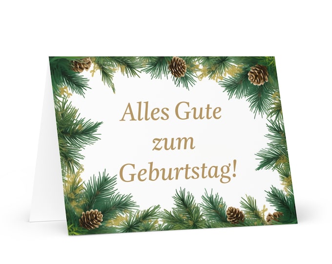 German / Austrian Birthday card Botanical - Austria greeting festive wish colorful trees plants gift happy for loved one friend him her mom
