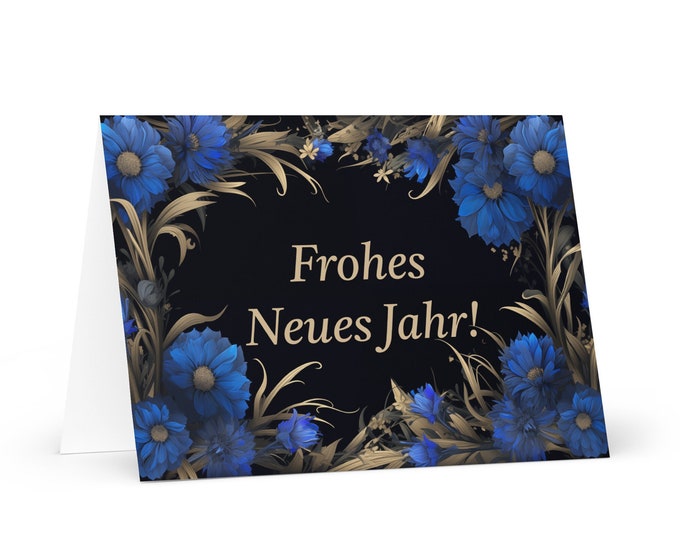 German New Year card - Germany Holiday Greeting Garden Flowers Celebration Happy Festive Heritage Family Friends 2025 Cheers Holiday