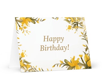 English / Botswana Birthday card Botanical - Batswana greeting festive wish trees plants gift happy for loved one friend him her mom mother