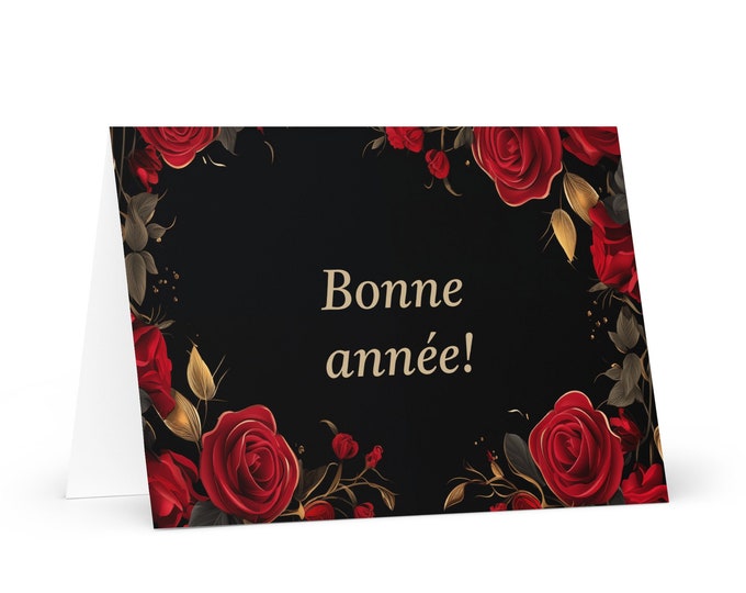 French / Burkinabe New Year card - Burkina Faso Holiday Greeting Garden Flowers Celebration Happy Festive Heritage Family Friends 2025