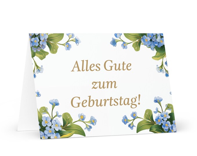 German / Swiss Birthday card Flowers - Switzerland greeting festive wish colorful floral gift happy for loved one friend him her mom mother